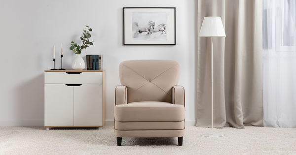 Кресло для отдыха Черри ТК 284 велюр Irida 02 светло-бежевый, Эвита шоколад бежево-коричневый