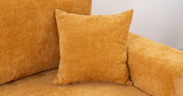 Диван-кровать угловой Оксфорд 714 композиция 1, шенилл STORM 8 горчичный, модульная система, сборка на любую сторону