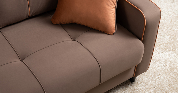 Диван-кровать прямой Черри ТД 286 велюр Irida 05 шоколадно-коричневый, Эвита терра терракотовый