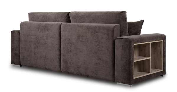 Диван-кровать угловой Оксфорд 711 композиция 1, шенилл Muza 06 темно-коричневый, модульная система, сборка на любую сторону