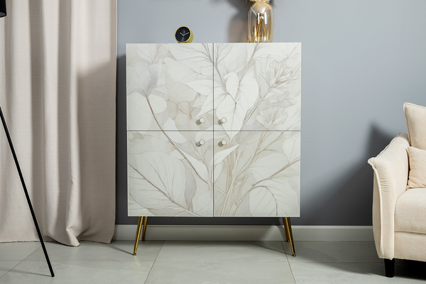 Шкаф Флоу 16.329 кашемир 5981 BS, белый PE шагрень, фотопечать