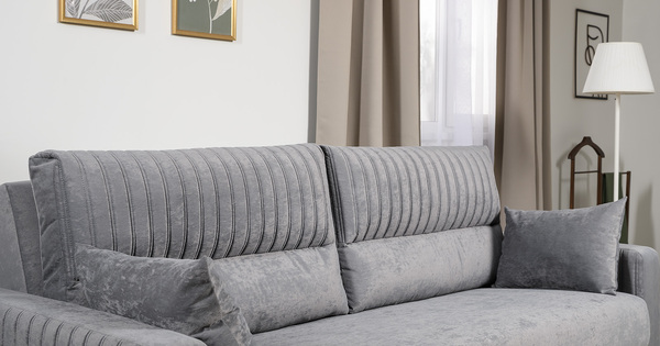 Диван-кровать прямой Изабель ТД 735 велюр Романс грей cерый