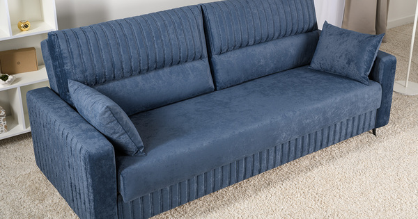 Диван-кровать прямой Изабель ТД 739 велюр Романс нейви темно-синий