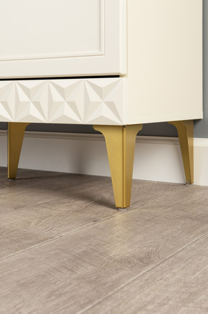 Гостиная Марион композиция 2 слоновая кость С341 PE, слоновая кость 6898 ПВХ, белый PE шагрень (собирается на любую сторону)