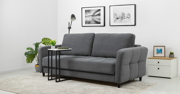 Диван-кровать прямой Невада ТД 571 велюр Vendetta 11 графитовый серый