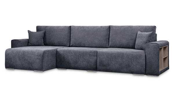 Диван-кровать угловой Оксфорд 713 композиция 2, MUZA 09 темно-синий, модульная система, сборка на любую сторону