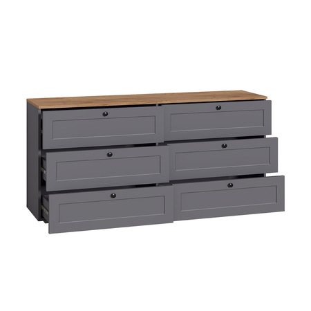 Комод Остин 16.240 серый графит, дуб золотой CRAFT, серый графит ПВХ