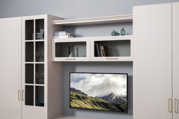 Шкаф навесной Ричфорд 16.328 кашемир 5981 BS, моно керамика D166-2 ПВХ