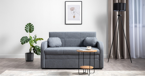 Диван-кровать прямой Тео (120) ТД 909 велюр Danco 995 серый