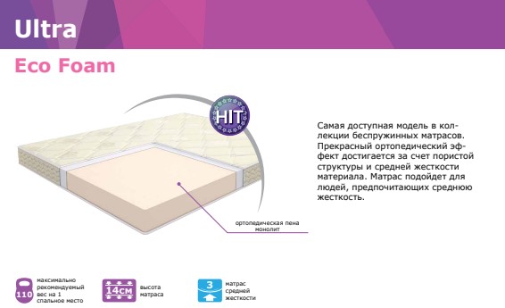 Матрас "Ultra" Eco Foam