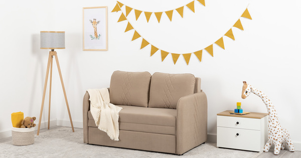 Диван-кровать прямой Юта (120) ТД 521 велюр Вивальди 21 латте